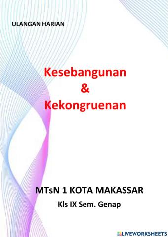 Soal Ulangan Harian Kesebangunan