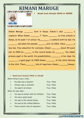 READING Kimani Maruge