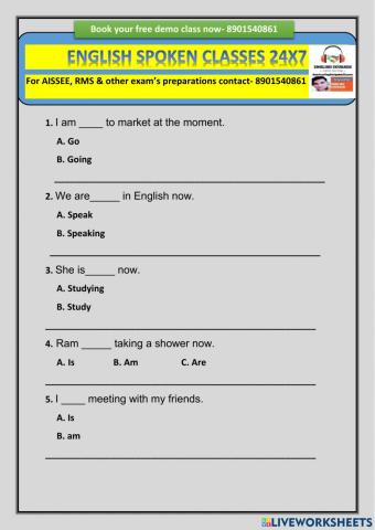 Present continuous tense