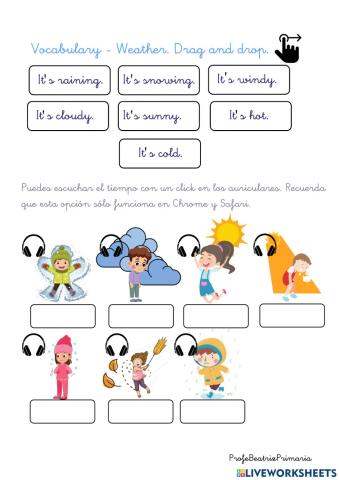 Go Far Year 2 U3 Carnival . Vocabulary WEATHER