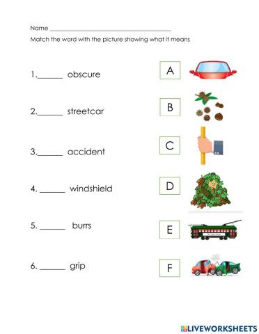 Unit 5-1 vocab matching