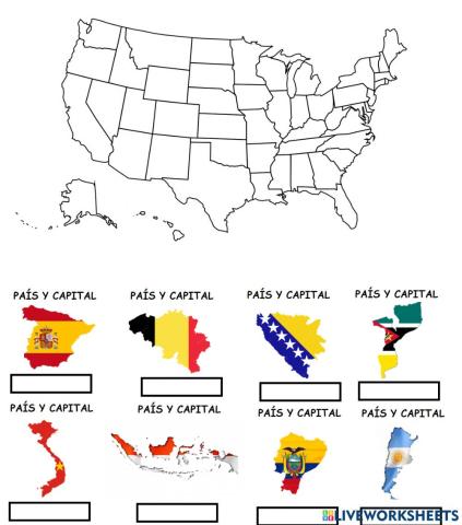 Estados de américa y países y capitales