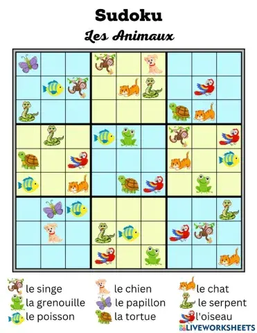 Les Animaux Sudoku