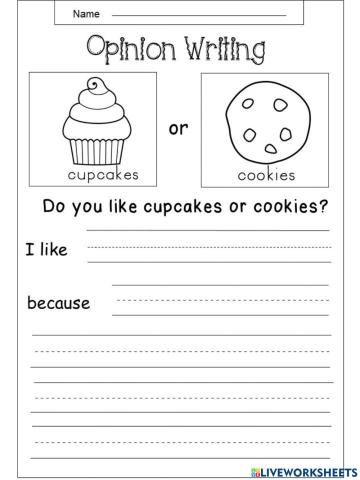 Opinion Writing-Cupcakes or Cookies?