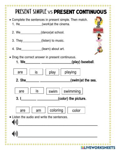 Present simple and present contninuos