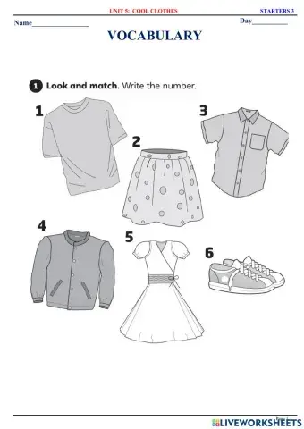 Starters 3 - U5 - Cool clothes - Vocabulary