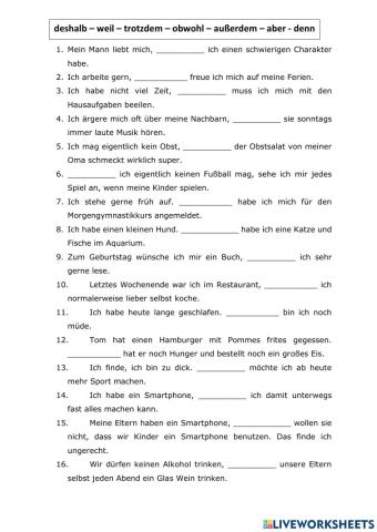 Kausale und konzessive Konnektoren