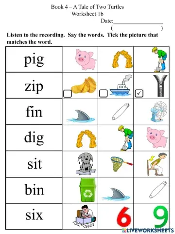 1b Short I CVC worksheet
