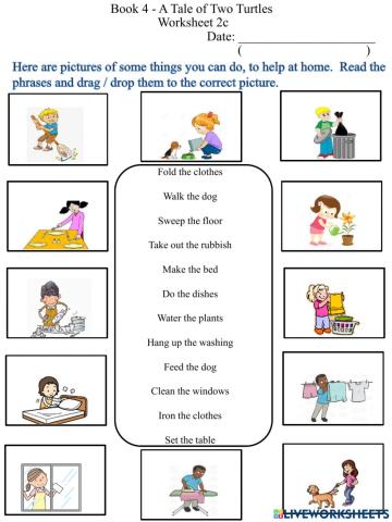 2c Household Chores Worksheet