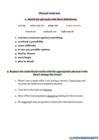 Phrasal verbs