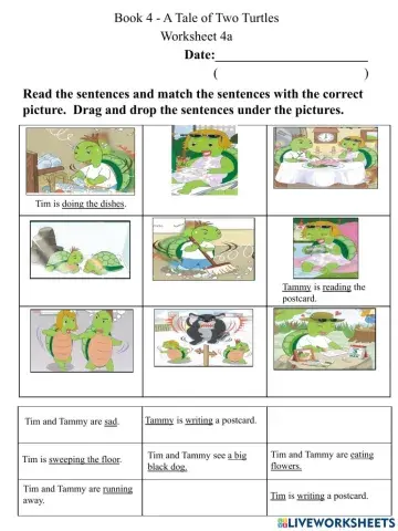 4a Read and match pictures and sentences worksheet