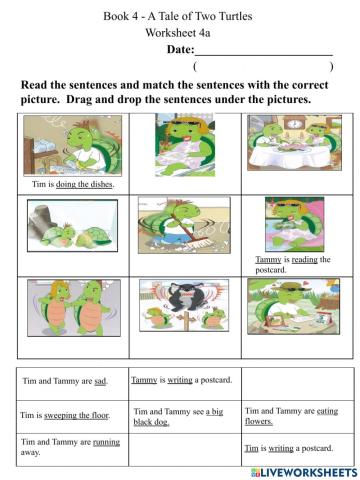 4a Read and match pictures and sentences worksheet