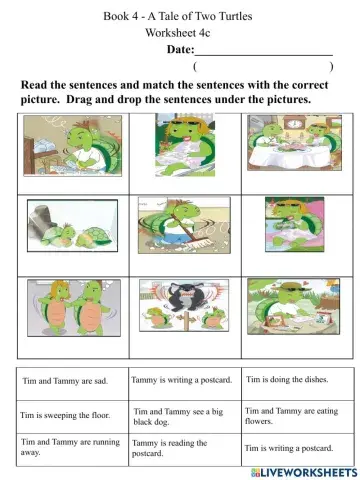 4c Read and match sentences to pictures Worksheet