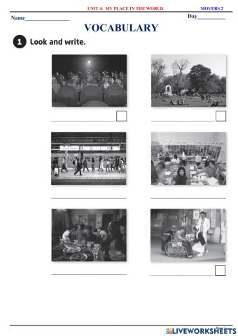 Movers 2 - U4 - Vocabulary