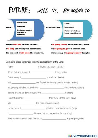 Will vs. be going to