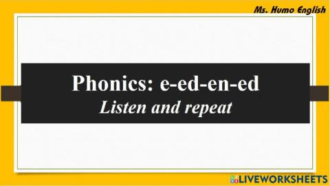 Phonics: e-ed-en-et (Ms.Humo English)