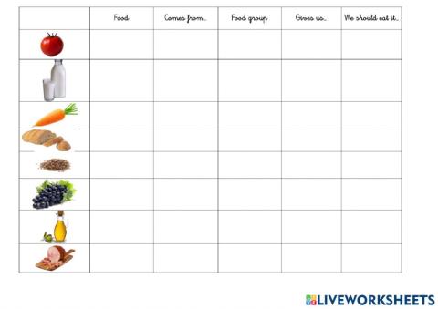 FOOD unit 2 natural science