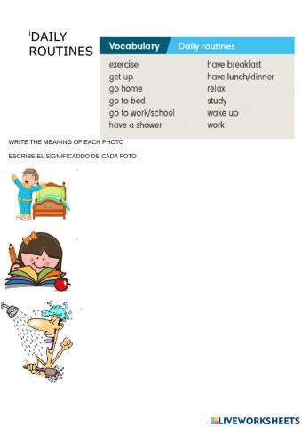 Rutinas Diarias-Daily routines