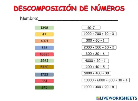 Descomposición de números