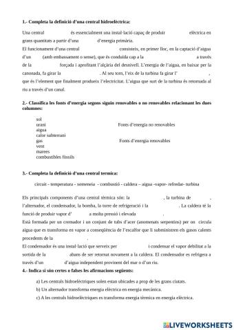 Producció d'energia elèctrica