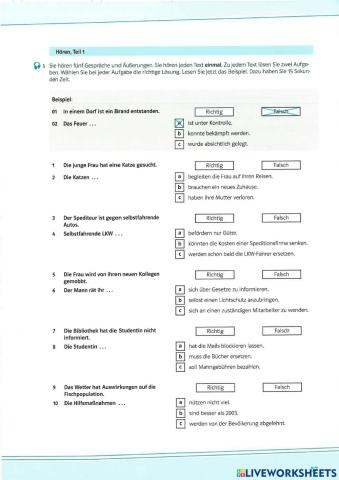 Mit Erfolg zum Goethe B2 Test 1 Hören 1