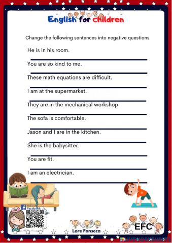 Verb to be affirmative and negative