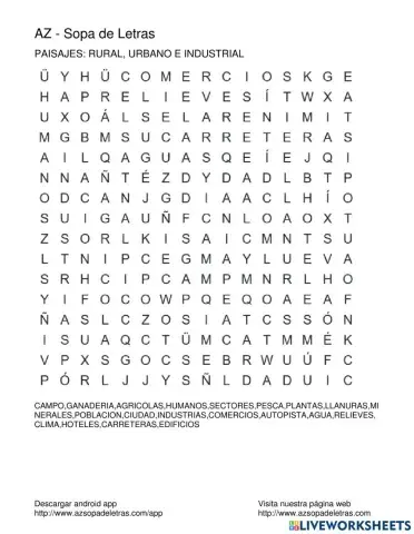 Paisaje rural, urbano e industrial