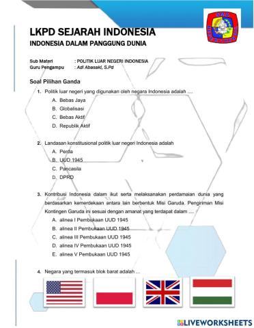 Landasan dan Pelaksanaan Politik Luar Negeri Indonesia