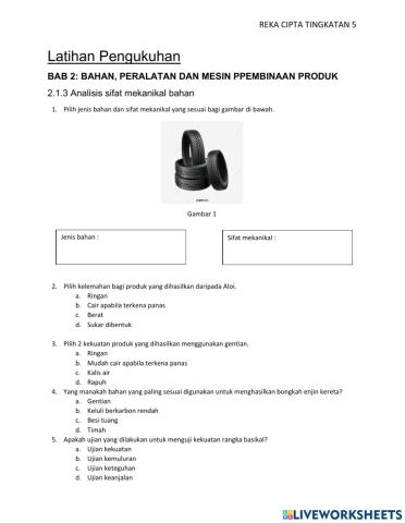 Bab 2.1.3 Analisis Sifat mekanikal bahan