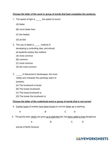 Comparative Superlative
