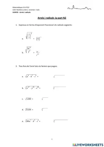 Arrels i radicals 1a part N2