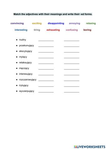 Ed & ing adjectives