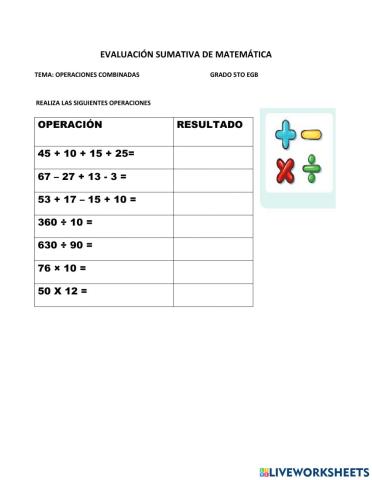 Operaciones Combinadas