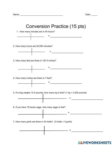Conversion Practice