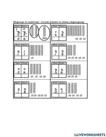 Subtraction with regrouping