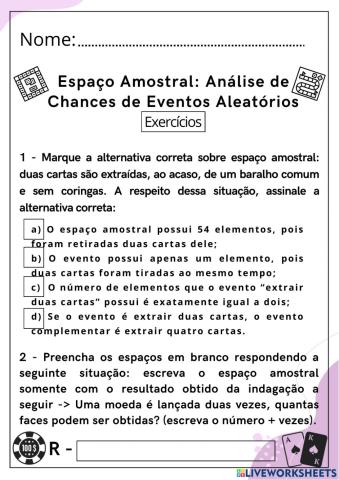Espaço amostral