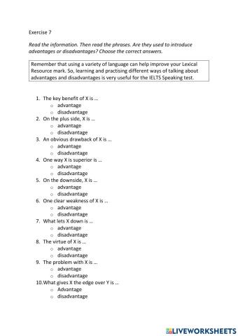 IE3, Unit 4, Speaking, Exercise 7