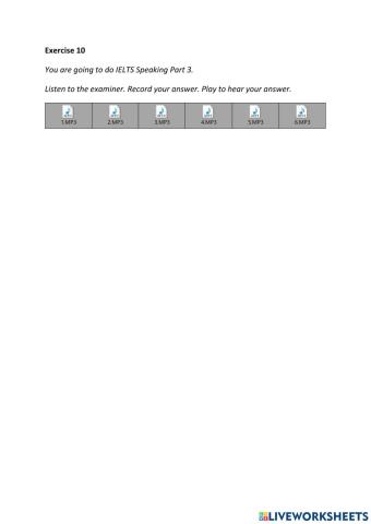 IE3, Unit 4, Speaking, Exercise 10