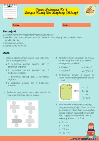 Pretest 1-Tabung