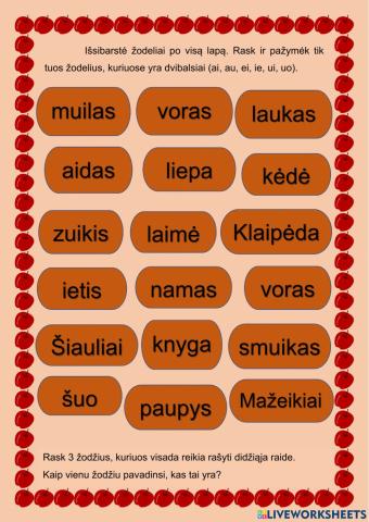 Dvibalsiai žodžiuose