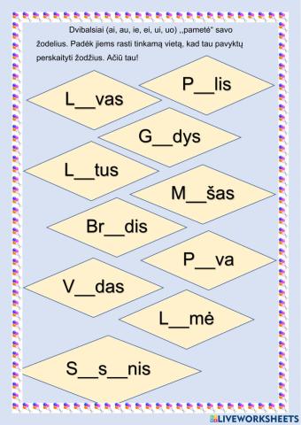 Įrašyti dvibalsius