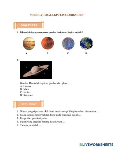 Lkpd soal tata surya