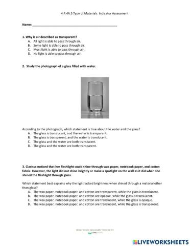 Light energy Behavior