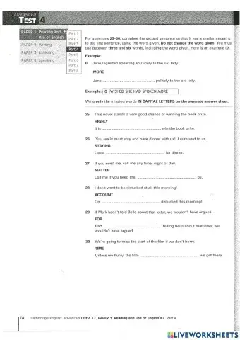 Use of English test 4