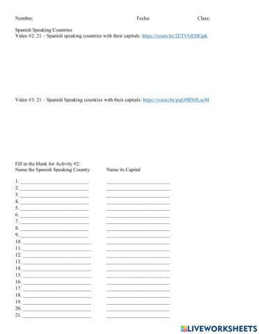 21 Spanish Speaking Countries Page 2