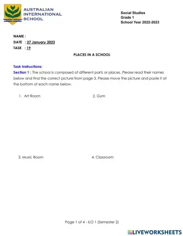 Topic : Knowing my School