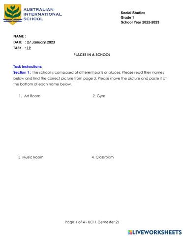 Topic : Knowing my School