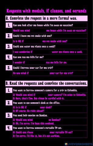 Requests with modals