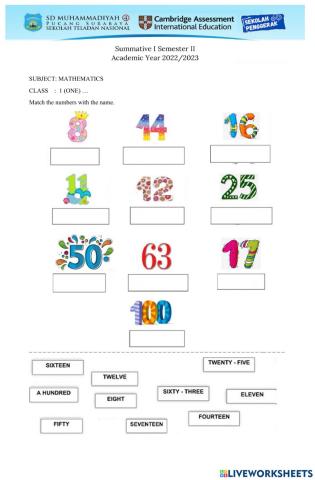 Numbers and addition