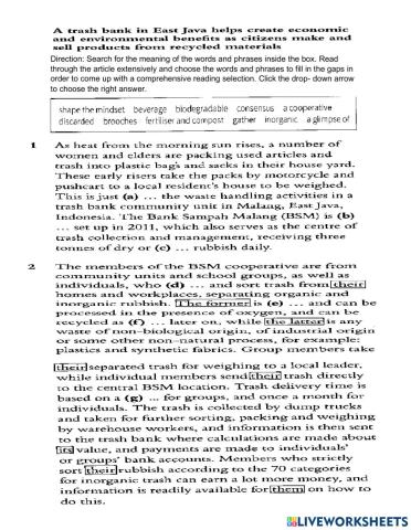 IGCSE-Unit 17:10.3 Extensive Reading-Vocabulary Fill in the gaps 